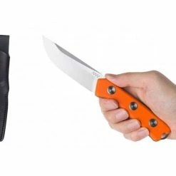 Top 10 🛒 Promo 👍 ANV P200-ORANGE GRIP, LEATHER SHEATH BLACK N690 🤩 ✨ -Fixed Blade Knives Sales anv p200 orange grip leather sheath black n690 3