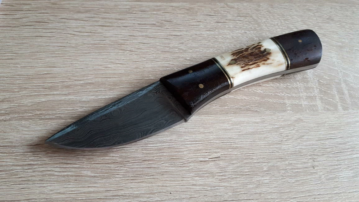 Best Sale 😉 Buy 😉 Damascus Fixed Blade Stag and Wood 👍 🎉 2 Best Sale 😉 Buy 😉 Damascus Fixed Blade Stag and Wood 👍 🎉 - Image 2