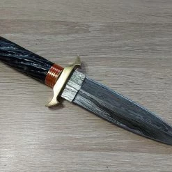 Wholesale 😀 Hot Sale 🛒 Damascus Twisted Horn Dagger ⌛ 🌟 -Fixed Blade Knives Sales damascus twisted horn dagger