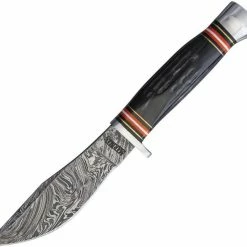 Best Sale ⌛ Buy 😀 Marbles Damascus Fixed Bleade Horn Damascus MR460 😀 🔥 -Fixed Blade Knives Sales marbles damascus fixed bleade horn damascus mr460
