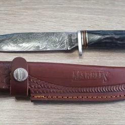 Wholesale 🔔 Deals 🛒 Marbles Damascus Horn Handle Hunter MR449 ⭐ ❤️ -Fixed Blade Knives Sales marbles damascus horn handle hunter mr449 3