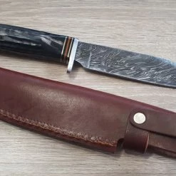 Wholesale 🔔 Deals 🛒 Marbles Damascus Horn Handle Hunter MR449 ⭐ ❤️ -Fixed Blade Knives Sales marbles damascus horn handle hunter mr449 4