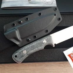 Discount ⭐ Cheap 🔥 TRC Knives South Pole Black Canvas Micarta/ Kydex ⭐ 🌟 -Fixed Blade Knives Sales trc knives south pole black canvas micarta kydex 3